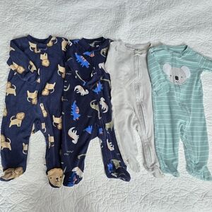 Carter's Child Of Mine Simple Joys Cotton And Fleece Footed Sleeper Pajamas